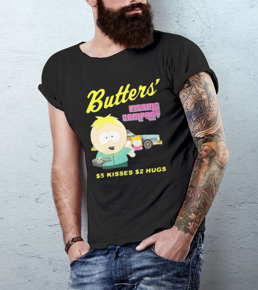 Butters' Kissing Company $5 Kisses $2 Hugs South Park Character T-Shirt