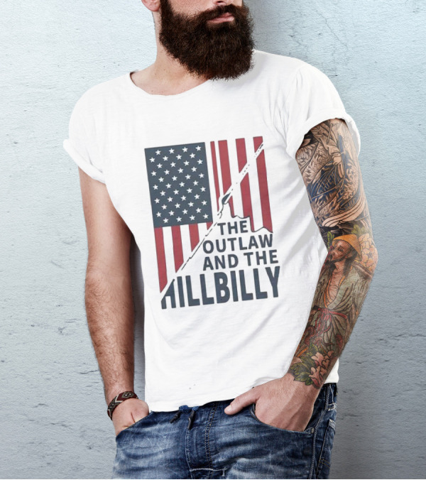 The Outlaw And The Hillbilly American Flag T-Shirt