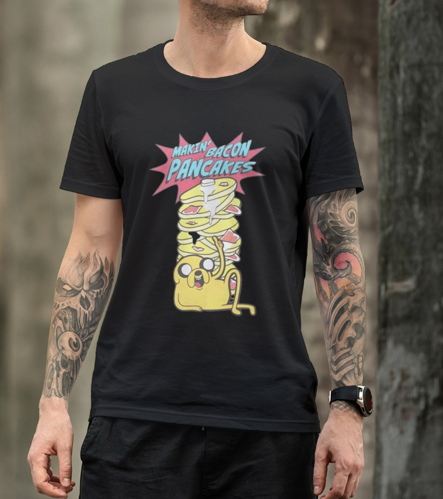 Makin’ Bacon Pancakes Adventure Character Stack T-Shirt