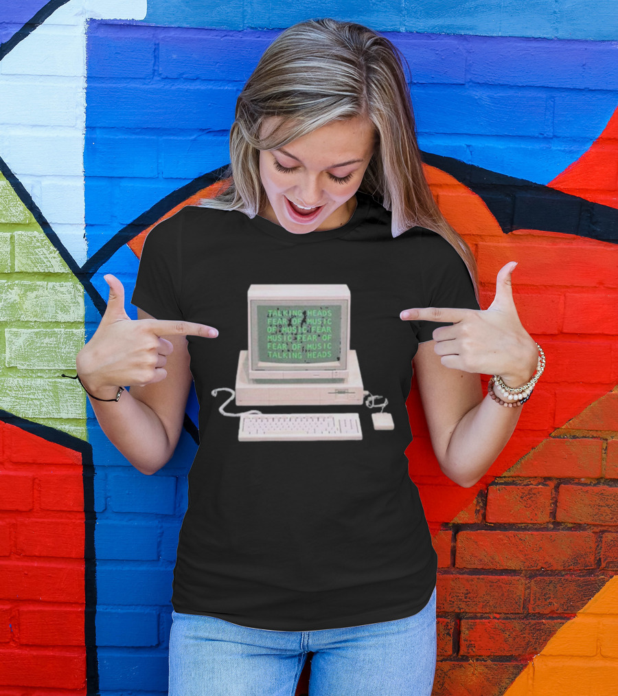 Talking Heads Fear Of Music Retro Computer Screen Display T-Shirt