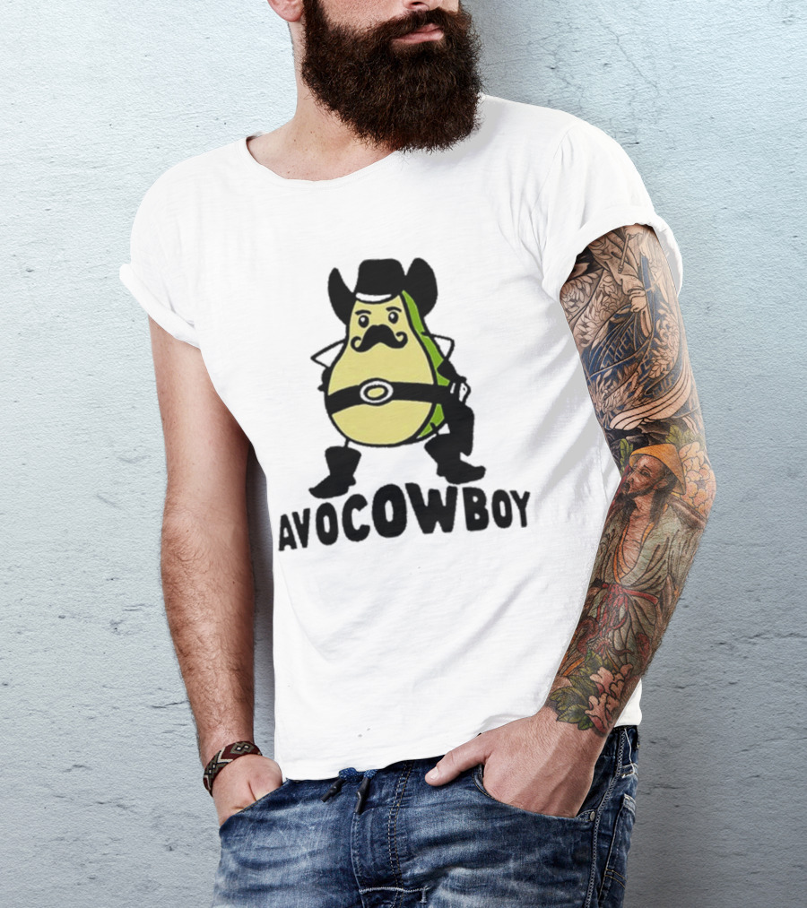 Got Funny Avocowboy Western Cartoon Avocado Character T-Shirt
