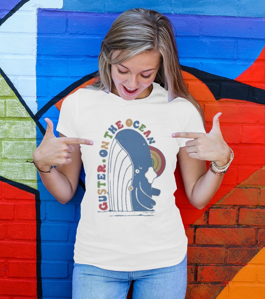 Guster On The Ocean Whale Rainbow T-Shirt