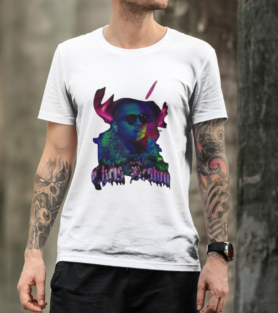 Chris Brown Northern Light Neon Style Fashion Trend T-Shirt