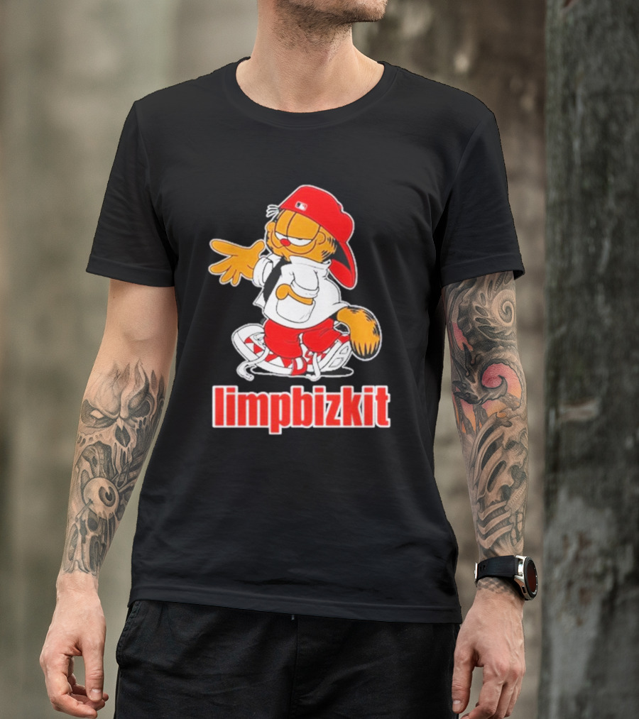 Limpbizkit Garfield Parody Red Outfit Cap And Sneakers T-Shirt