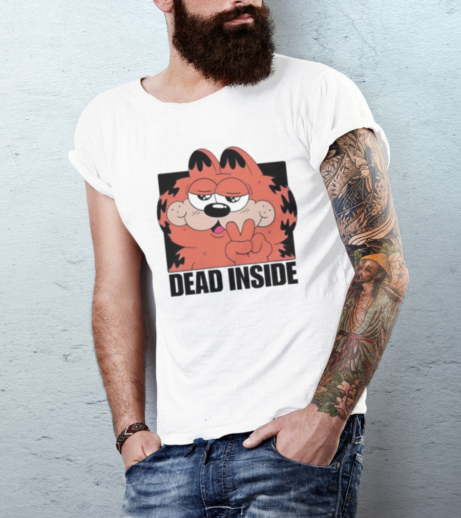 Garfield Dead Inside Peace Sign Sunglasses T-Shirt