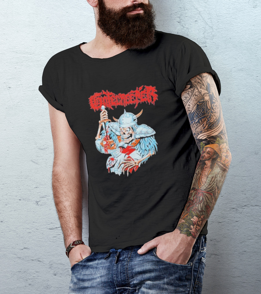 Gatecreeper Skeleton Warrior Stabbing T-Shirt
