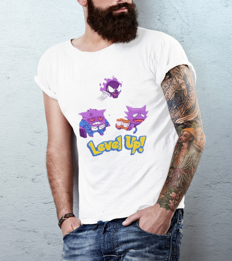 Gengar Evolution Level Up Journey With Resume And Briefcase T-Shirt