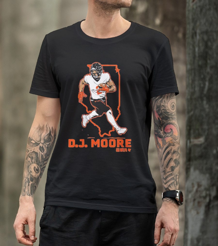 D.J. Moore Illinois Football NFPA Player Outline T-Shirt