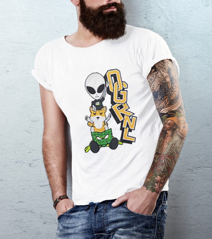 Rich And Lonely Alien With Bear OGRNL X Optic T-Shirt