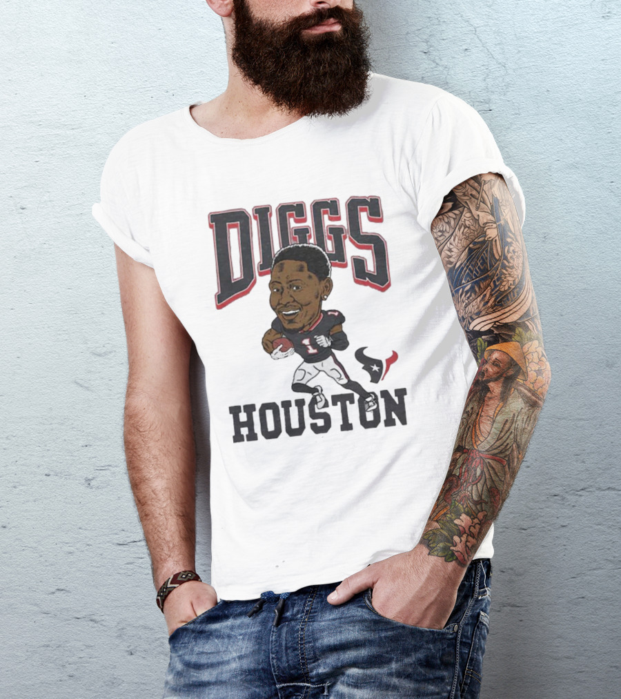 Diggs Houston Texans Football Player Caricature T-Shirt