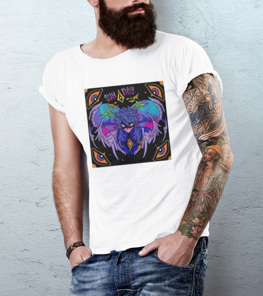 Joojooobox Sunday Honkai Star Rail Colorful Winged Figure With Celestial Eyes T-Shirt