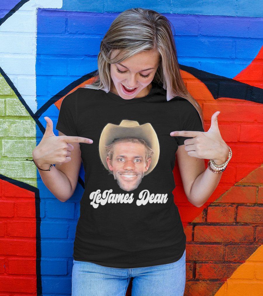 LeJames Dean Funny Ahh Tees Cowboy Hat Face T-Shirt