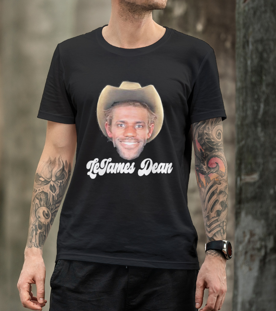 LeJames Dean Funny Ahh Tees Cowboy Hat Face T-Shirt