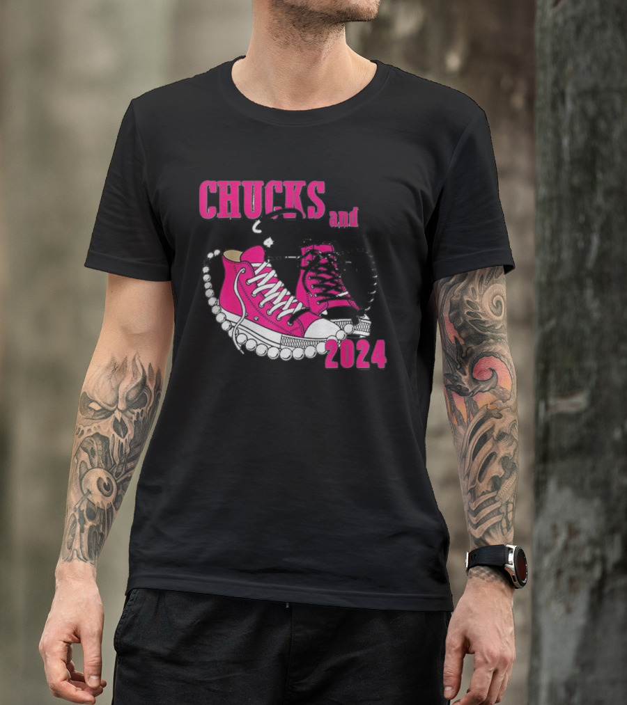Chucks And Pearls Pink Sneakers T-Shirt