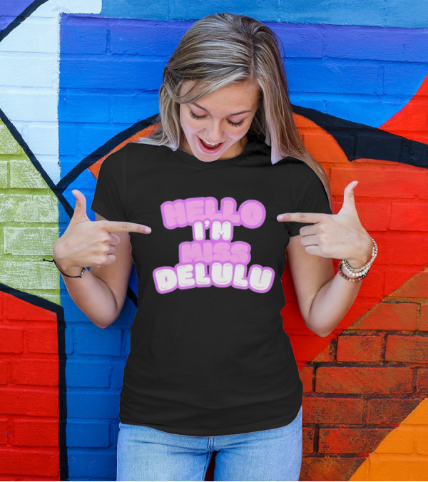 Flippa Hello I’m Miss Delulu Pastel Bubble Text T-Shirt