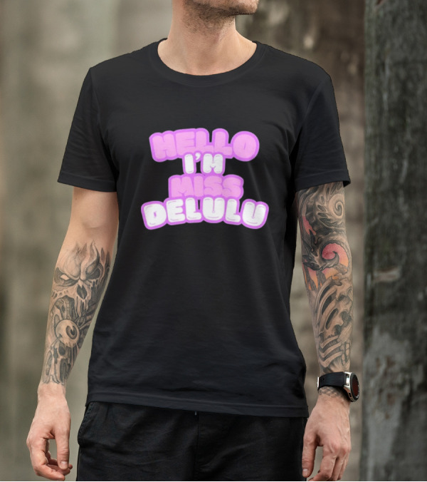 Flippa Hello I’m Miss Delulu Pastel Bubble Text T-Shirt