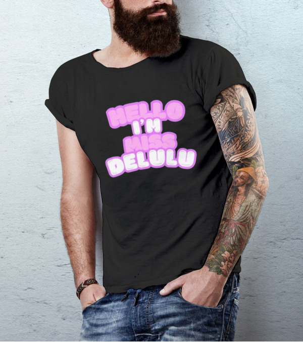 Flippa Hello I’m Miss Delulu Pastel Bubble Text T-Shirt