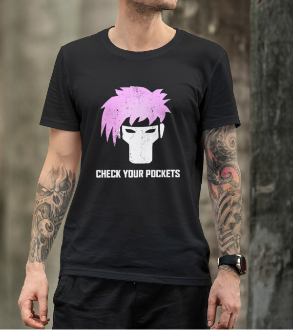 Channing Tatum Gambit Check Your Pockets Masked Pink Hair T-Shirt