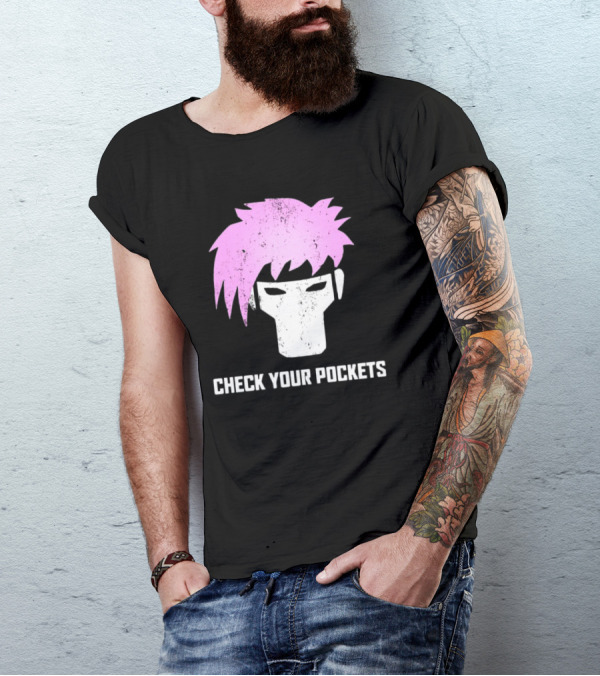 Channing Tatum Gambit Check Your Pockets Masked Pink Hair T-Shirt