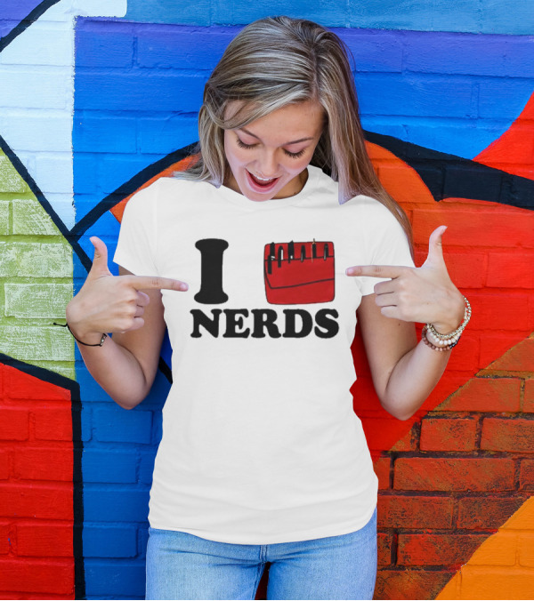 I Love Nerds Red Pocket T-Shirt