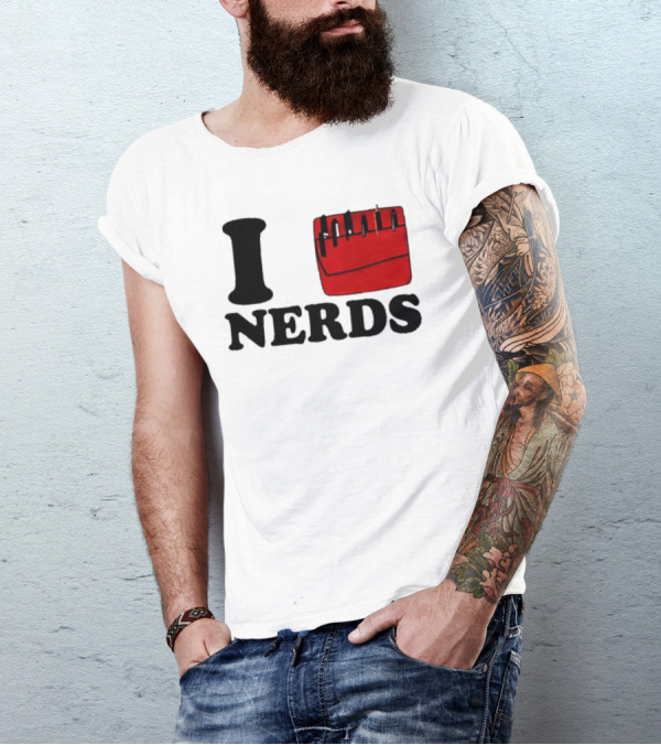I Love Nerds Red Pocket T-Shirt