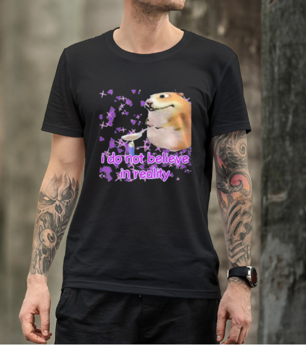 I Do Not Believe In Reality Doge Spoon Purple Stars T-Shirt