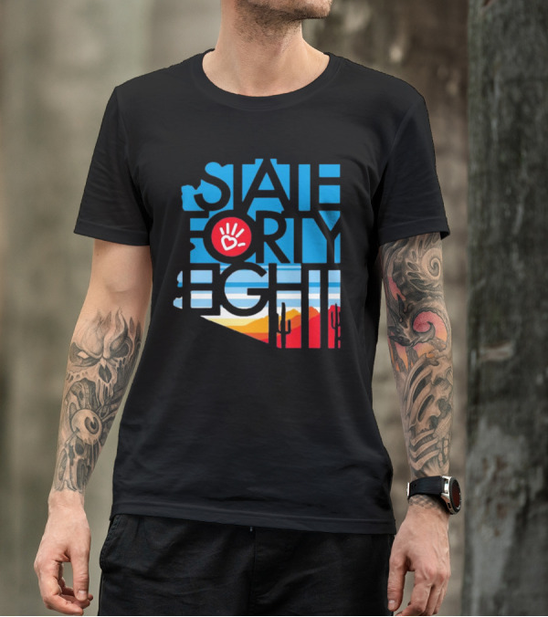 State Forty Eight Love Handprint Desert Sunset T-Shirt