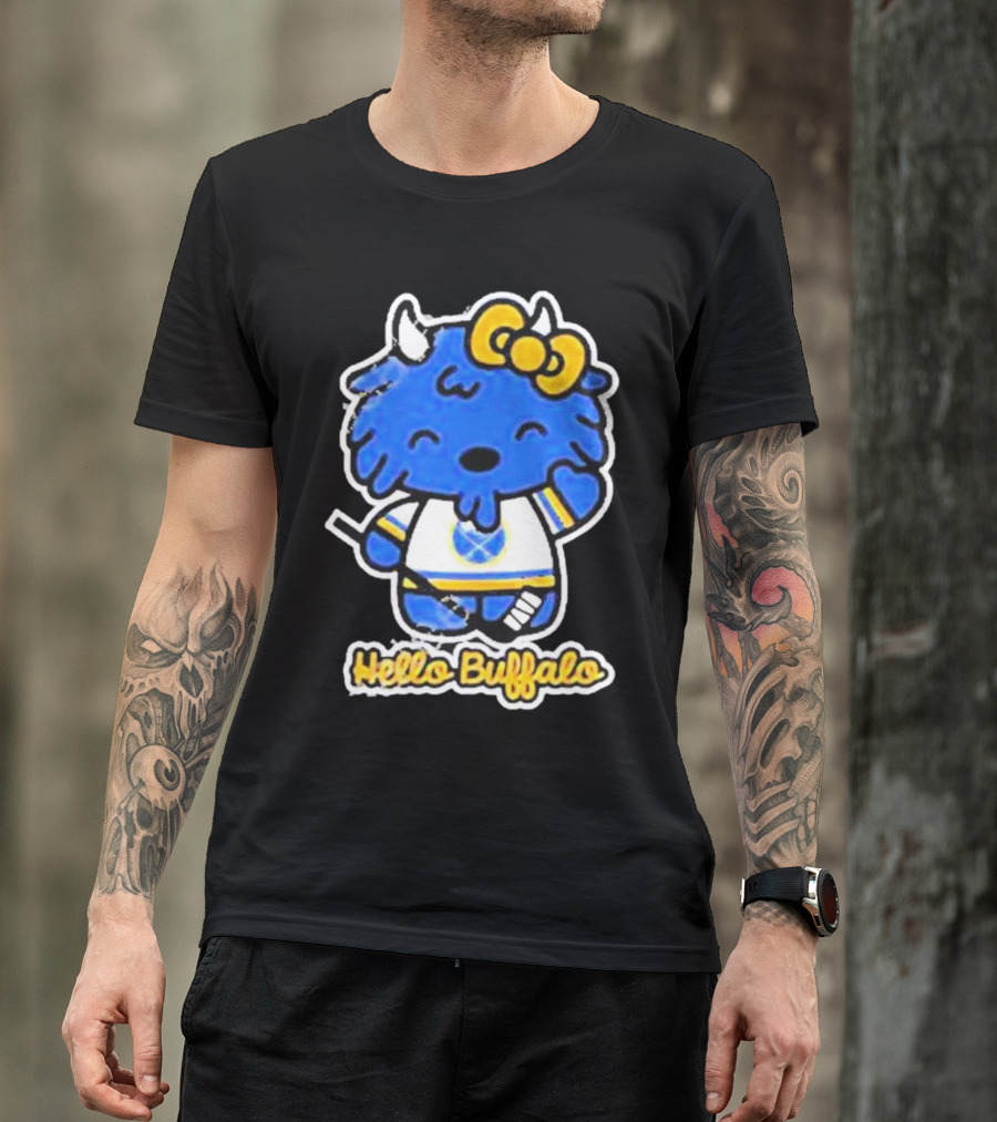 Hello Buffalo Hockey Carl Cordes Buffalo NY Artist T-Shirt