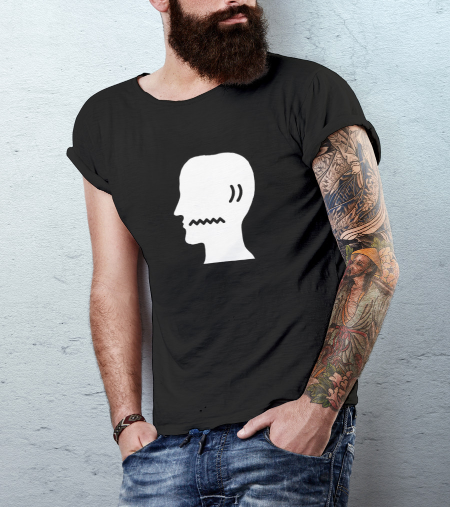 Brain Dead Head Profile Icon With Zigzag Mouth T-Shirt