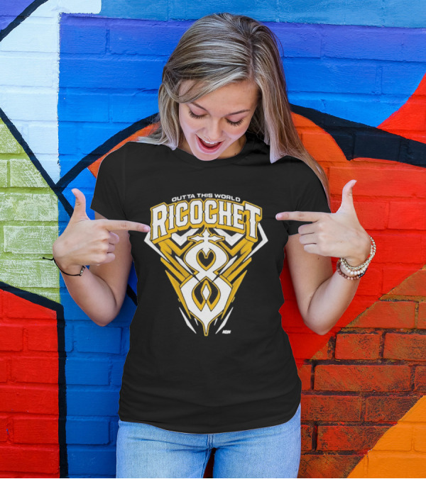Outta This World Ricochet AEW Logo Yellow Black T-Shirt