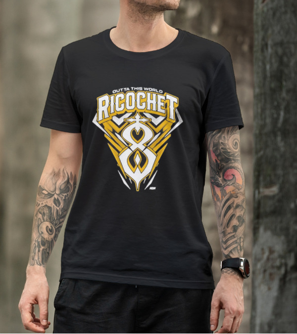 Outta This World Ricochet AEW Logo Yellow Black T-Shirt