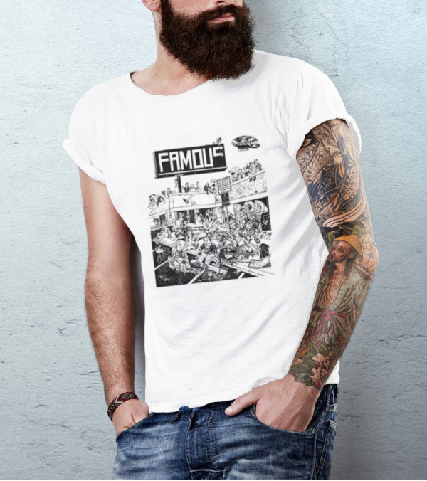 Famous Stars Chaos Scene In Urban Streetscape T-Shirt