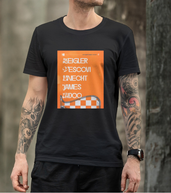 Zeigler Vescovi Knecht James Aidoo Tennessee Starting Five T-Shirt