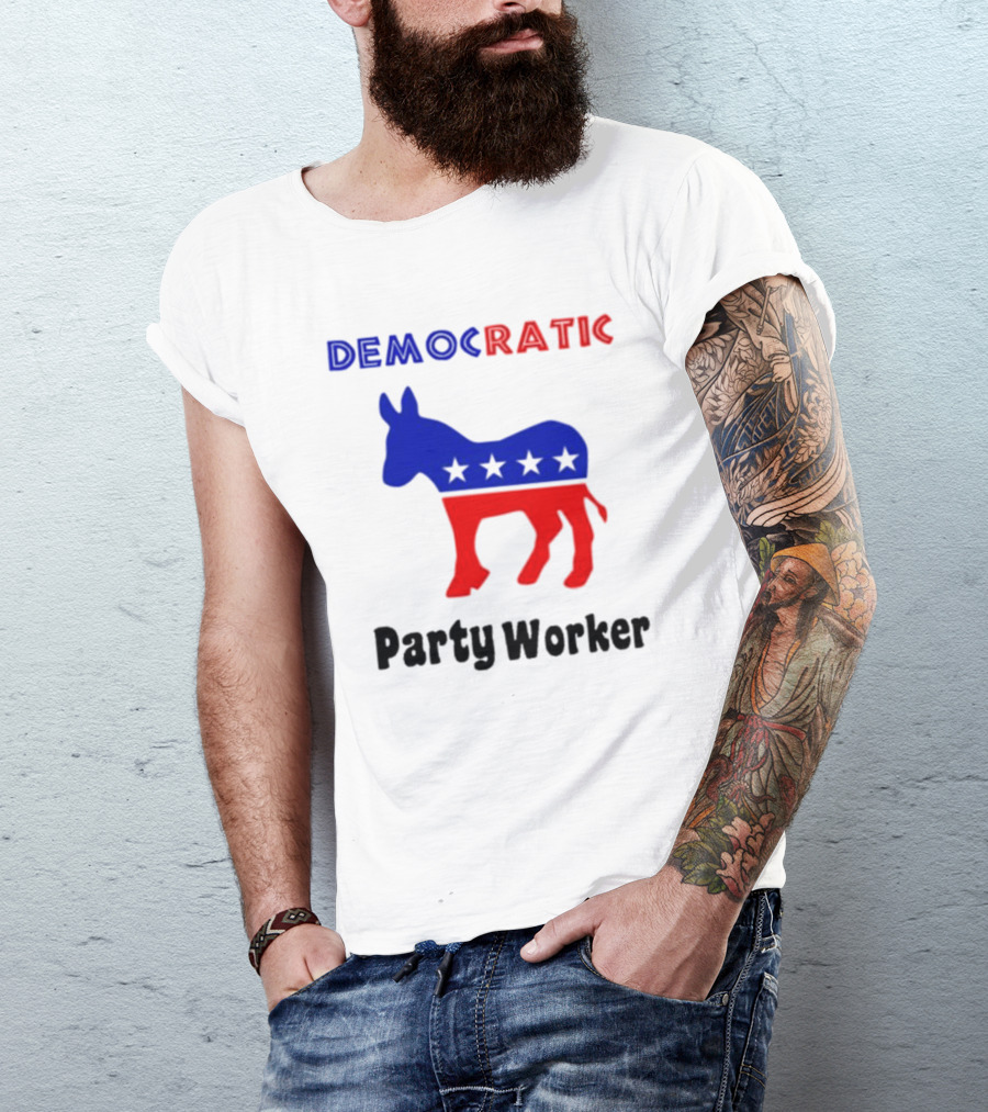 Democratic Party Worker Donkey Emblem T-Shirt