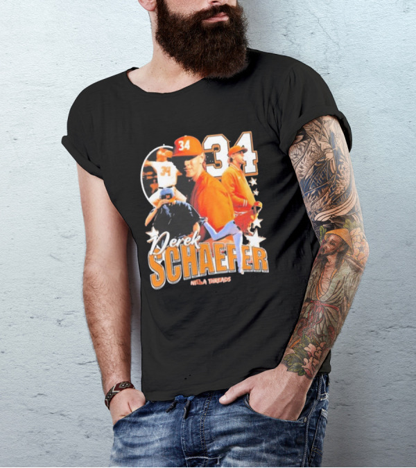 Derek Schaefer 34 Ninja Threads Baseball Star Athletic T-Shirt