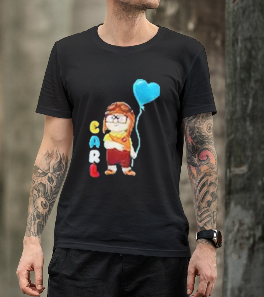 Disney Pixar Up Carl Holding Heart Balloon Couples T-Shirt