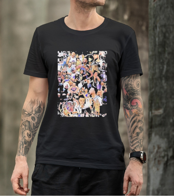 Happy Birthday Stephen Curry Basketball Court Emotions Collage T-Shirt