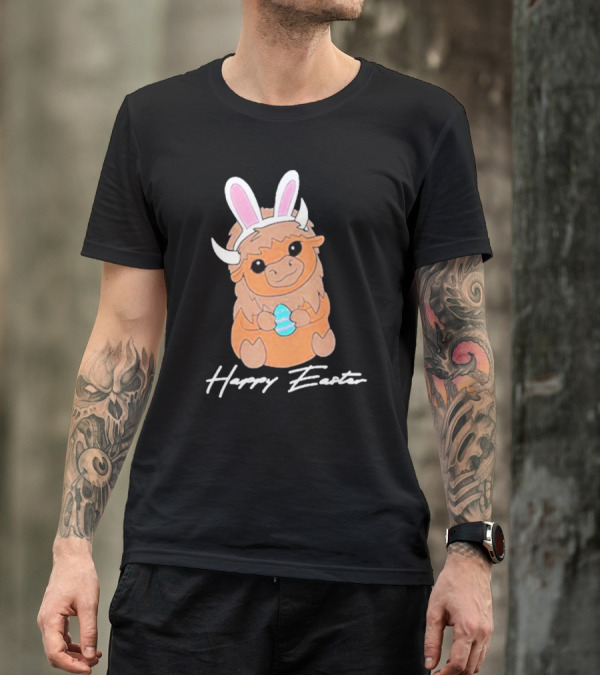 Happy Easter Buffalo Bunny With Ears And Egg T-Shirt
