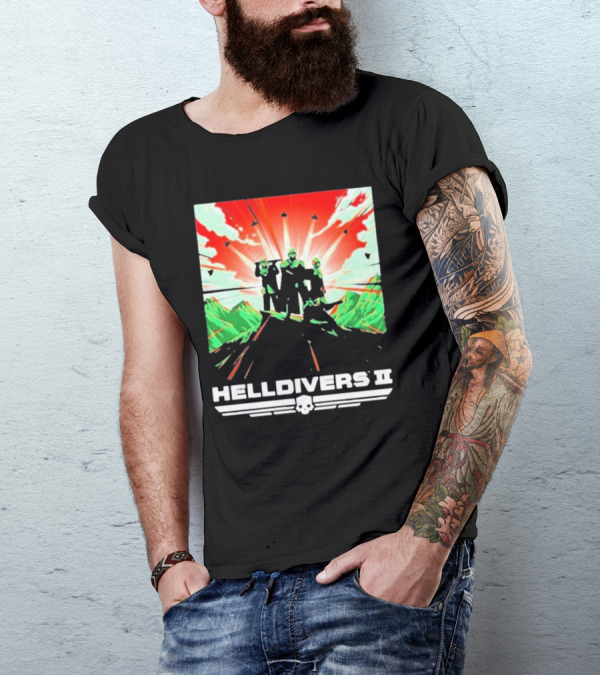 HELLDIVERS II Colorful Video Game Artwork T-Shirt