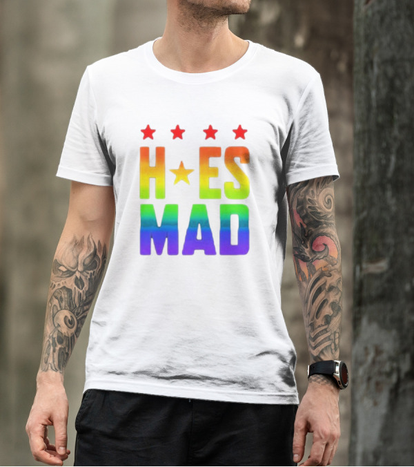 Hoes Mad Rainbow Stars Pride T-Shirt