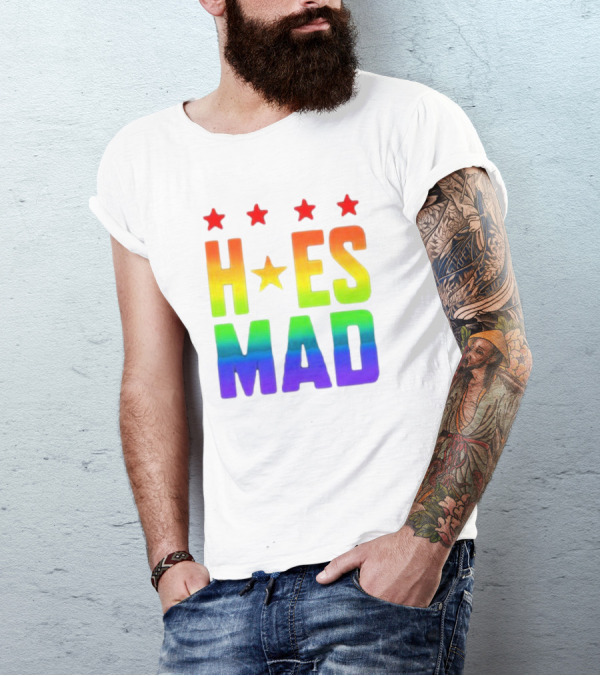 Hoes Mad Rainbow Stars Pride T-Shirt