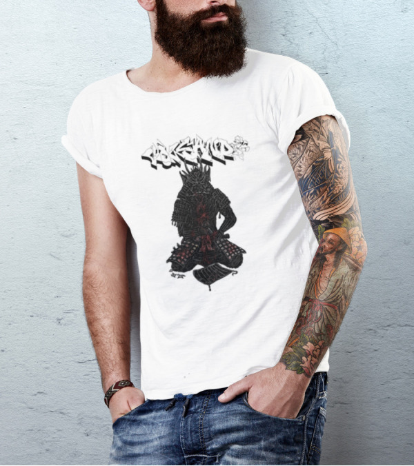 Volcano Samurai Holy Mountain Printing T-Shirt
