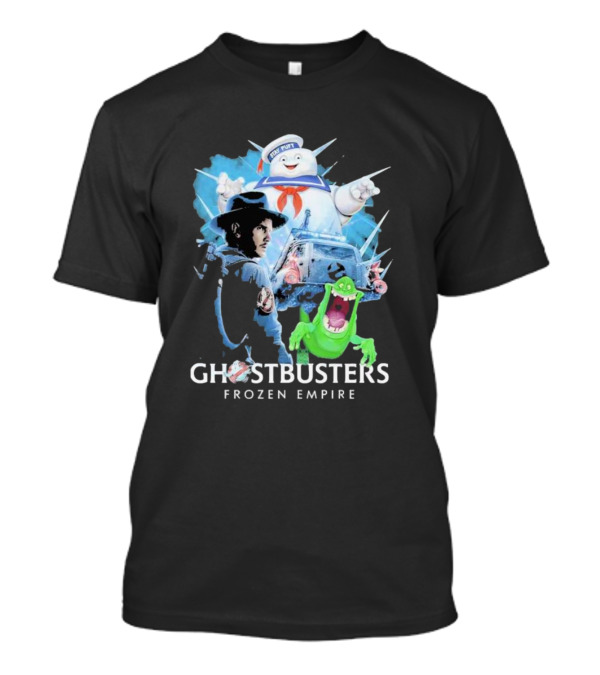 Ghostbusters Frozen Empire Stay Puft Slimer Ecto-1 T-Shirt