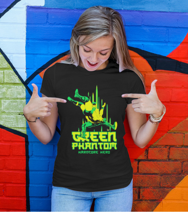 Green Phantom Hardcore Hero Wrestler Action T-Shirt