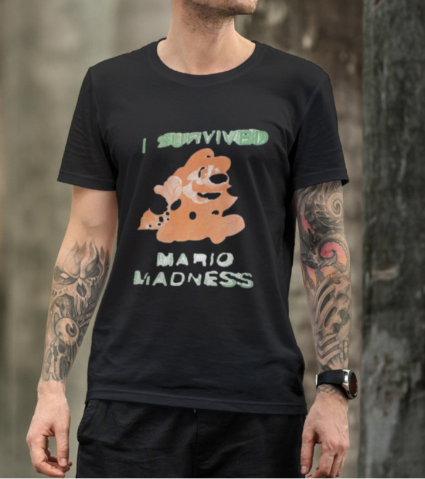 I Survived Mario Madness Retro Gamer Fun T-Shirt