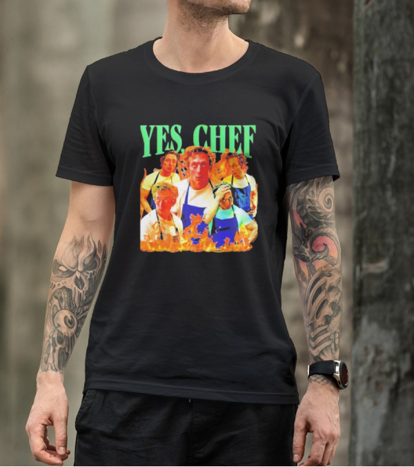 Jeremy Allen Fire Flames Yes Chef T-Shirt