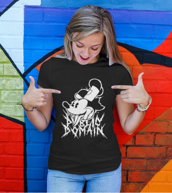 Junkyardla Mickey Mouse Public Domain Grim T-Shirt