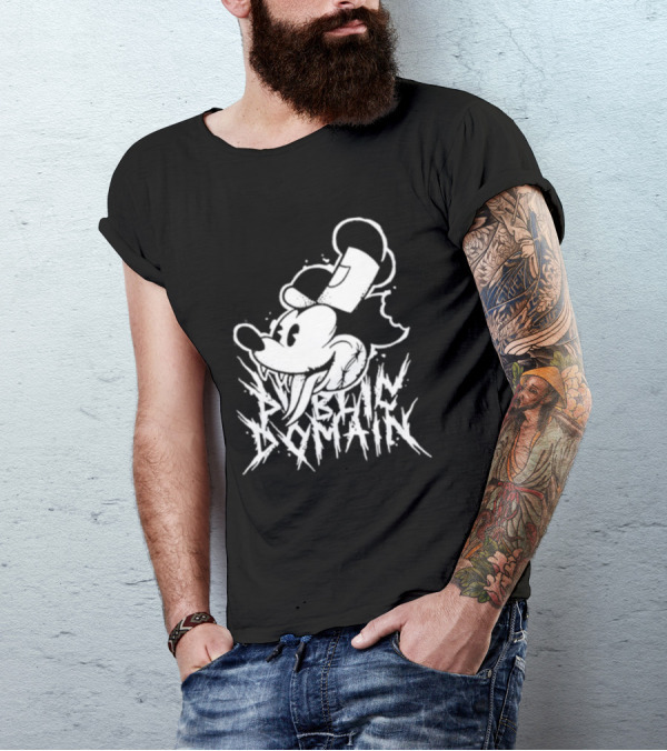 Junkyardla Mickey Mouse Public Domain Grim T-Shirt