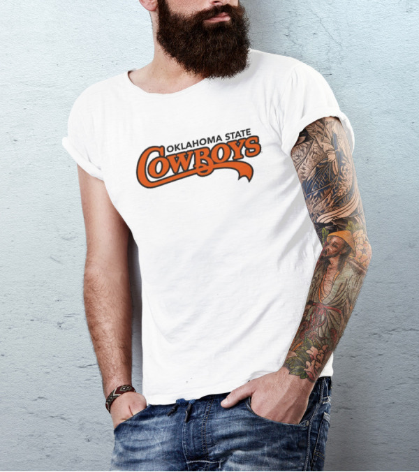 Oklahoma State Cowboys Stylized Orange Text T-Shirt