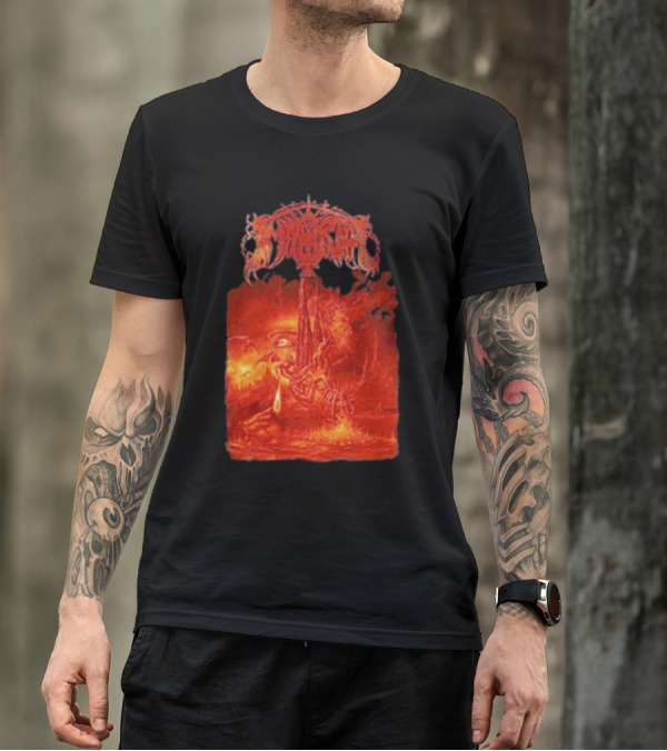 Immortal Damned In Black Fiery Red Scene T-Shirt